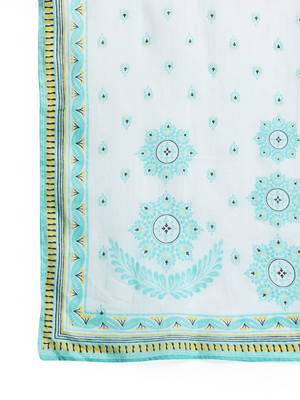 Women Ethnic Motifs Printed Sequinned Pure Cotton Kurta With Trousers & Dupatta 4