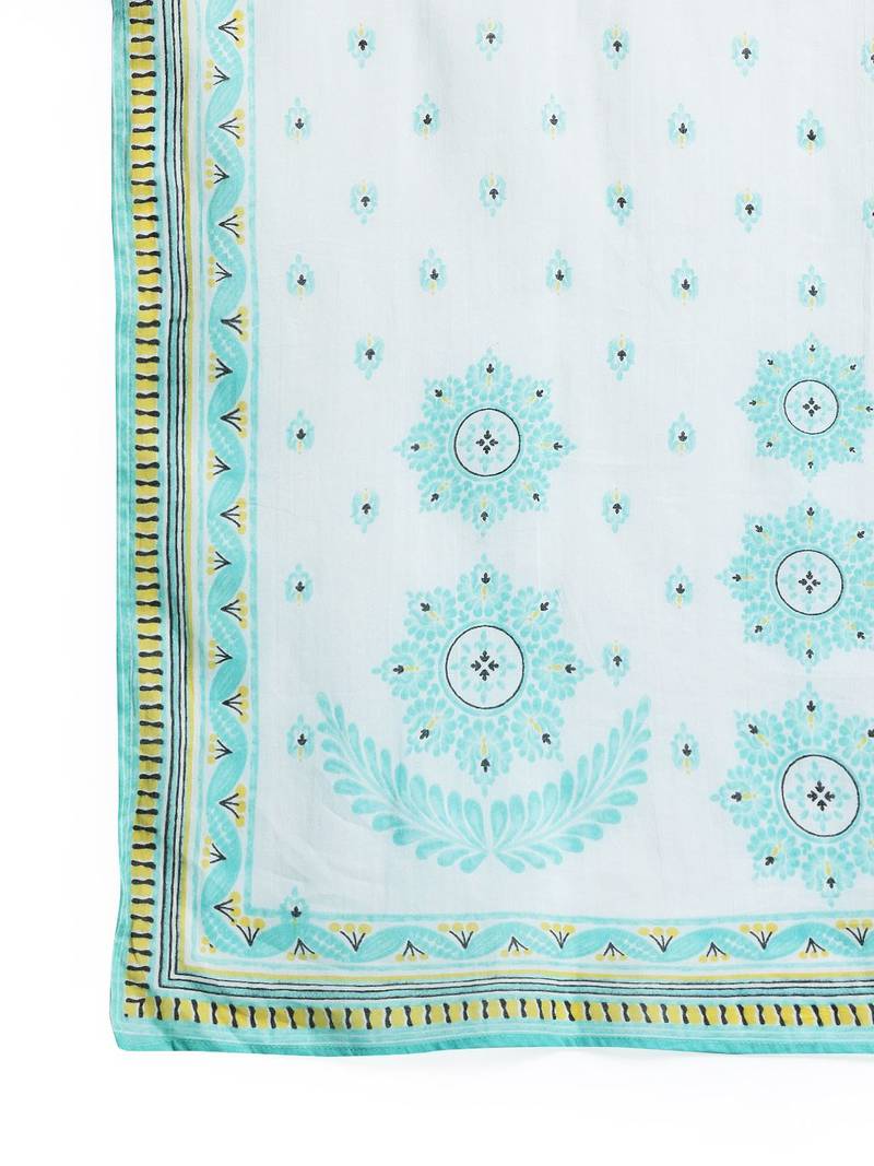 Women Ethnic Motifs Printed Sequinned Pure Cotton Kurta With Trousers & Dupatta