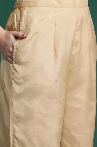 Woven Design Kurta With Trousers & Dupatta
