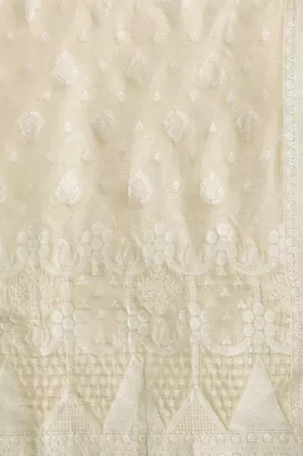 Woven Design Kurta With Trousers & Dupatta