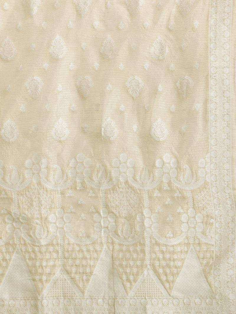 Woven Design Kurta With Trousers & Dupatta