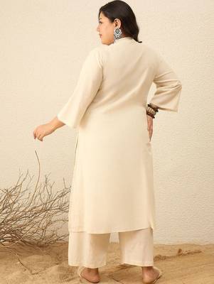 Plus Size Animal Printed Regular Pure Cotton Kurta with Palazzos 4