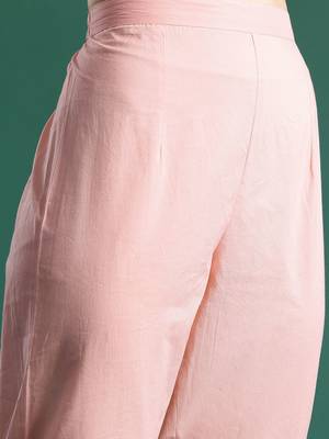 Floral Printed Pleated Sequinned Pure Cotton Kurta with Trousers & With Dupatta 3