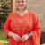 Plus Size Rust Printed Straight Kurta Trousers With Dupatta Set