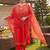 Plus Size Rust Printed Straight Kurta Trousers With Dupatta Set