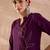 Floral Embroidered Mandarin Collar Thread Work Straight Kurta With Trousers