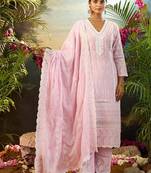 Women Ethnic Motifs Embroidered Cotton Kurta with Trousers & Dupatta