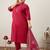Plus Size Embroidered Regular Kurta with Trousers & With Dupatta