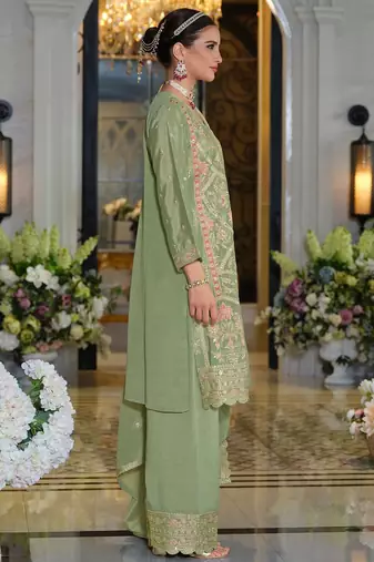 Women Ethnic Motifs Embroidered Sequinned Kurta with Trousers & Dupatta