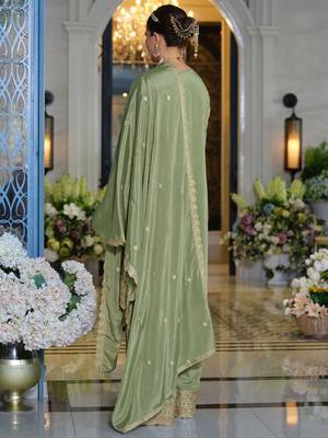Women Ethnic Motifs Embroidered Sequinned Kurta with Trousers & Dupatta 5