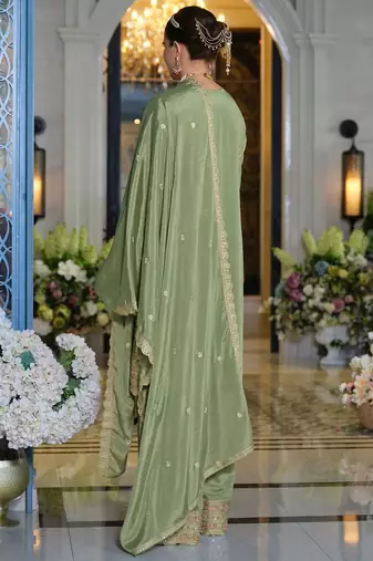 Women Ethnic Motifs Embroidered Sequinned Kurta with Trousers & Dupatta