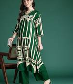 Women Printed Beads and Stones Kurta with Palazzos