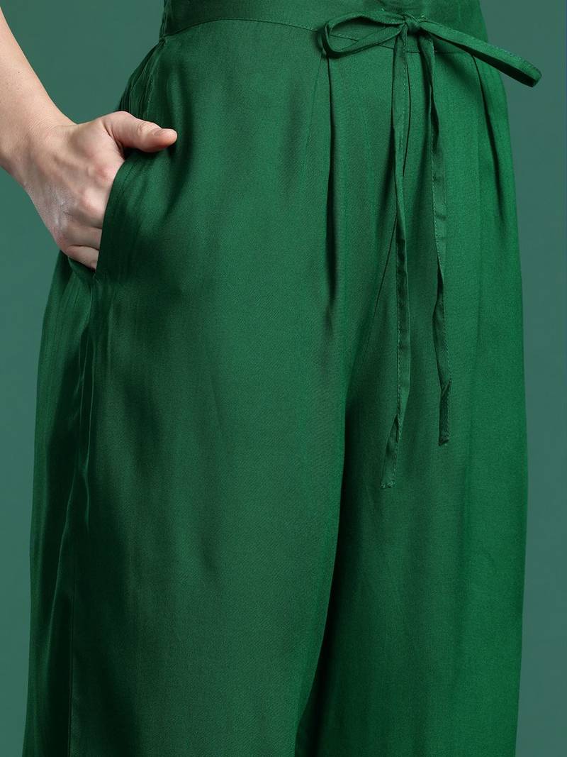 Women Printed Beads and Stones Kurta with Palazzos