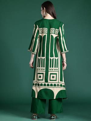 Women Printed Beads and Stones Kurta with Palazzos 6