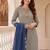 Women Striped Regular Thread Work Pure Cotton Kurta with Trousers & With Dupatta