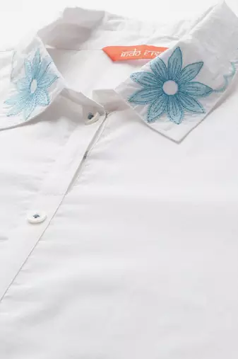 Floral Embroidered Pure Cotton Kurta with Palazzos