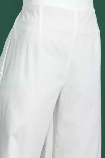 Floral Embroidered Pure Cotton Kurta with Palazzos