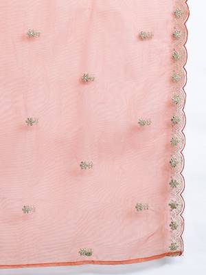 Ethnic Motifs Embroidered Gotta Patti Kurta With Trousers & Dupatta 4