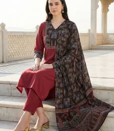 Women Ethnic Motifs Regular Pure Cotton Kurta with Trousers & With Dupatta
