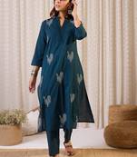 Women Ethnic Motifs Printed Pure Cotton Kurta with Trouser