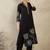 Women Floral Embroidered V-Neck Thread Work Pure Cotton Kurta with Trousers