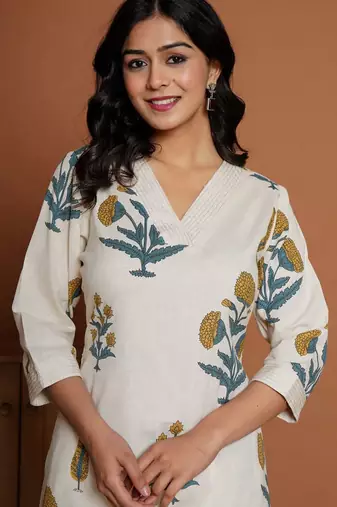 Women Floral Printed Regular Pure Cotton Kurta with Palazzos