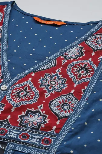 Ethnic Motifs Printed Thread Work Kurta with Trousers & Dupatta