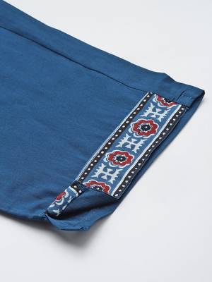 Ethnic Motifs Printed Thread Work Kurta with Trousers & Dupatta 8