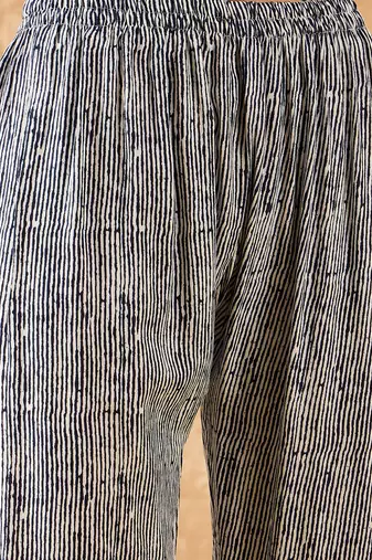 Ethnic Motifs Printed Straight Sequinned Kurta with Trousers