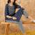 Ethnic Motifs Printed Straight Sequinned Kurta with Trousers