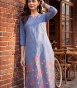 Women Floral Printed Regular Pure Cotton Kurta with Trousers