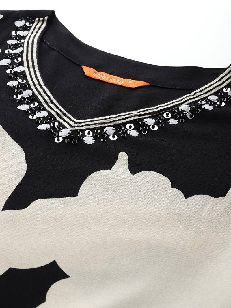 Floral Printed Kurta with Salwar with Sequinned Detail