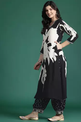 Floral Printed Kurta with Salwar with Sequinned Detail