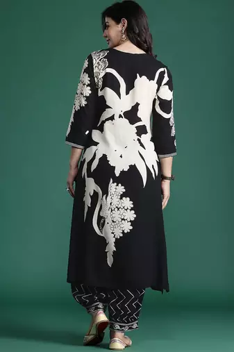 Floral Printed Kurta with Salwar with Sequinned Detail