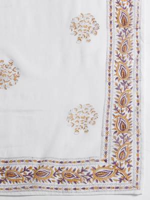 Floral Printed Empire Pure Cotton Kurta with Trousers & With Dupatta 4
