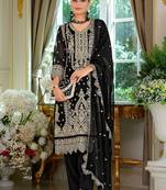 Ethnic Motifs Embroidered V-Neck Thread Work Kurta With Trousers & Dupatta