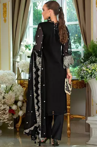 Ethnic Motifs Embroidered V-Neck Thread Work Kurta With Trousers & Dupatta