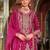 Ethnic Motifs Embroidered Zari Organza Straight Kurta & Trousers With Dupatta