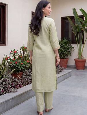 Women Ethnic Motifs Embroidered Regular Sequinned Kurta with Trousers & With Dupatta 4