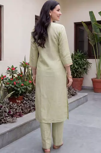 Women Ethnic Motifs Embroidered Regular Sequinned Kurta with Trousers & With Dupatta