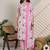 Women Floral Printed Regular Thread Work Pure Cotton Kurta with Trousers & With Dupatta