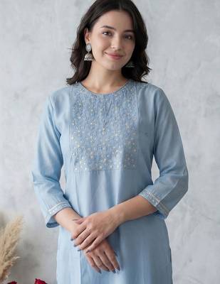Women Ethnic Motifs Embroidered Regular Sequinned Kurta with Trousers & With Dupatta 2