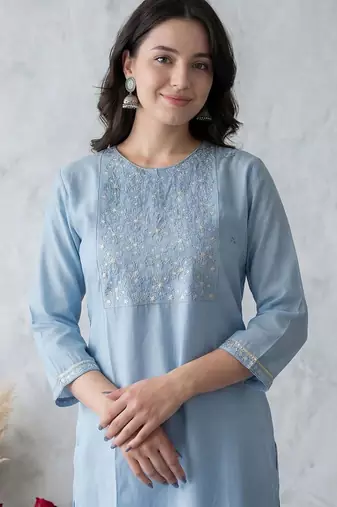 Women Ethnic Motifs Embroidered Regular Sequinned Kurta with Trousers & With Dupatta