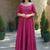 Embroidered Round Neck Thread Work Anarkali Kurta With Trousers