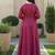Embroidered Round Neck Thread Work Anarkali Kurta With Trousers