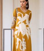 Floral Printed V-Neck A-Line Kurta With Salwar