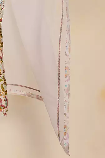 Women Floral Printed Thread Work Pure Cotton Kurta with Trousers & With Dupatta