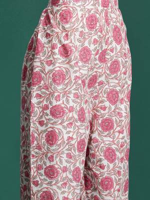 Women Floral Printed Empire Pure Cotton Kurta with Trousers 3