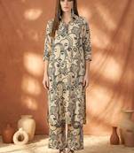 Women Printed Regular Pure Cotton Kurta with Trousers