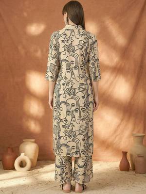 Women Printed Regular Pure Cotton Kurta with Trousers 5